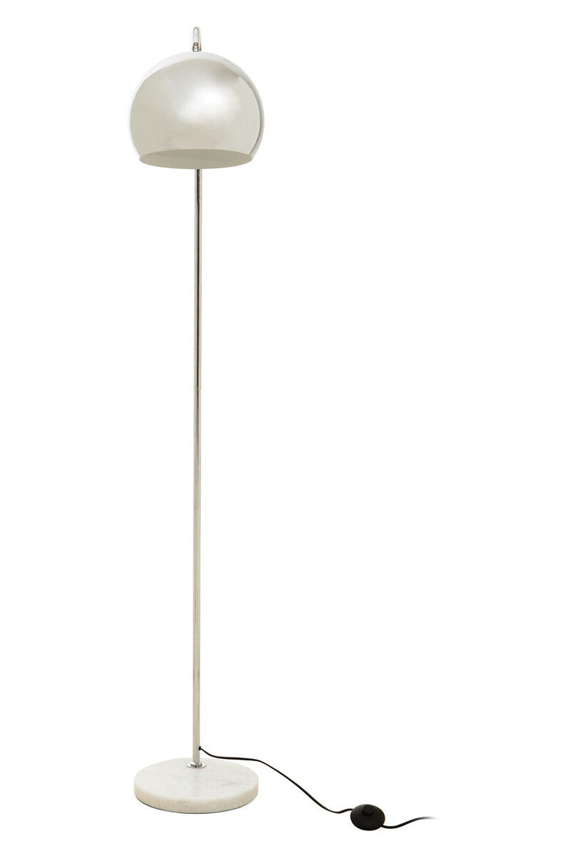 Floor Chrome Finish Lamp with White Base | Karter
