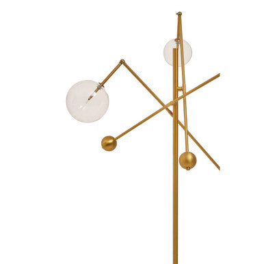 Brass Finish Three Bulb Floor Lamp | Abira