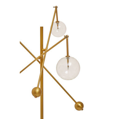 Brass Finish Three Bulb Floor Lamp | Abira