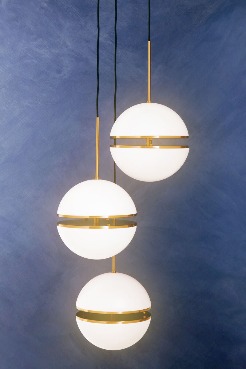 Three Ball Brass Pendant Light | Abira