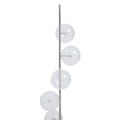 Black Marble and Nickel Finish 5 Bulb Floor Lamp | Abira