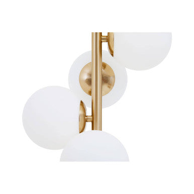White Marble and Brushed Brass 5 Bulb Table Lamp | Abira