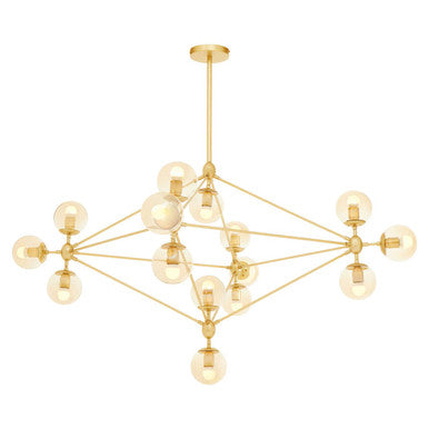 Gold Finish 15 Arm Statement Pendant Light | Abira