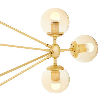 Gold Finish 15 Arm Statement Pendant Light | Abira