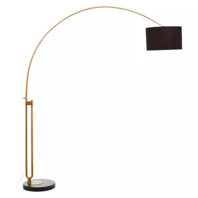 Antique Brass Floor Lamp with Black Marble Base | Hubert