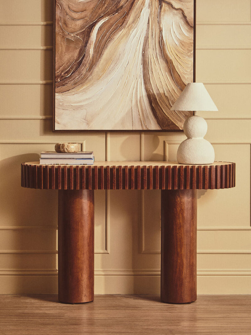 White Papier Mache Table Lamp | Carta