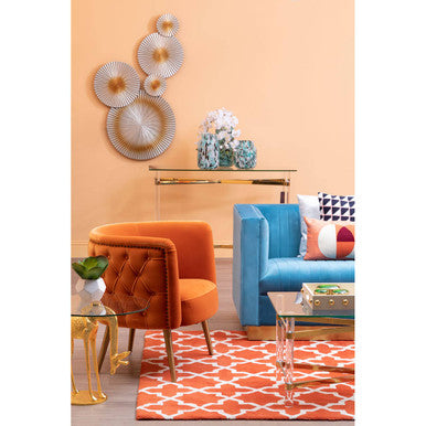Kensington Townhouse Small Orange Hand Woven Rug | Bosie