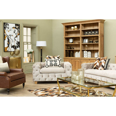 Bosie Large Brown Hair on Leather Chevron Patchwork Rug | Safira