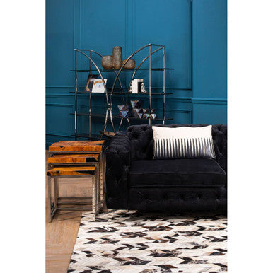 Bosie Small Hair on Leather Chevron Patchwork Rug | Safira