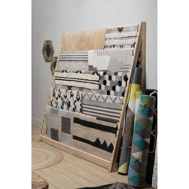 Bosie Small Hair on Leather Chevron Patchwork Rug | Safira