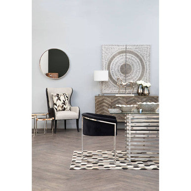 Bosie Large Hair on Leather Hexagon Patchwork Rug | Safira