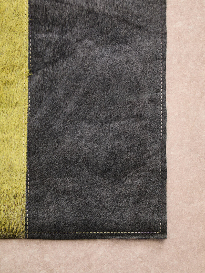 Bosie Small Abstract Hair on Leather Patchwork Rug | Safira