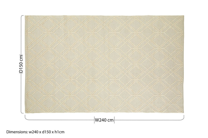 Bosie Large Geometric Ivory Rug | Jango