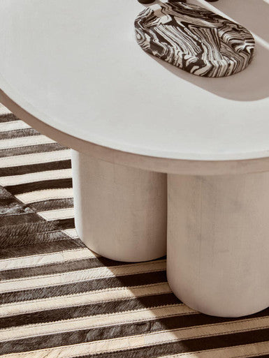Bosie Small Black and White Hair on Leather Rug | Safira