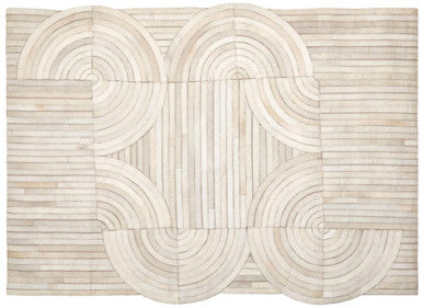 Bosie Small Natural Hair on Leather Rug | Safira