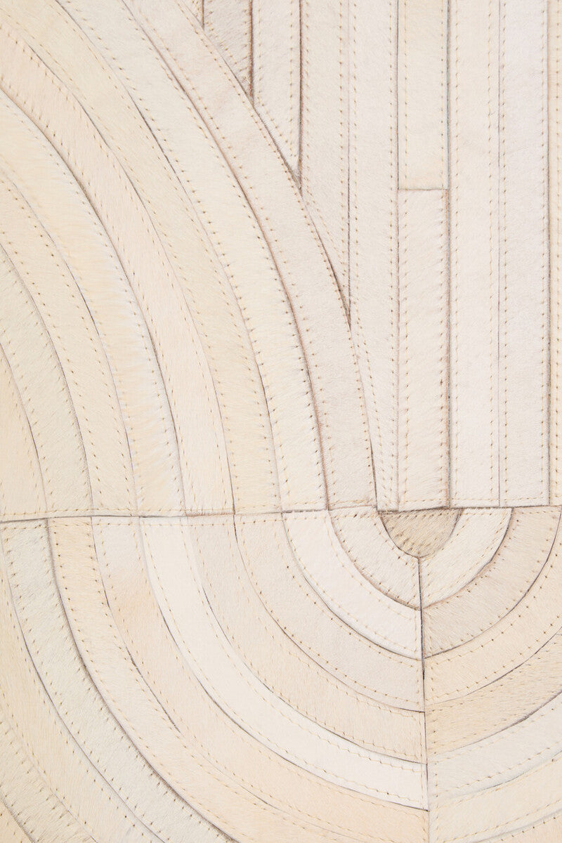 Bosie Large Natural Hair on Leather Rug | Safira