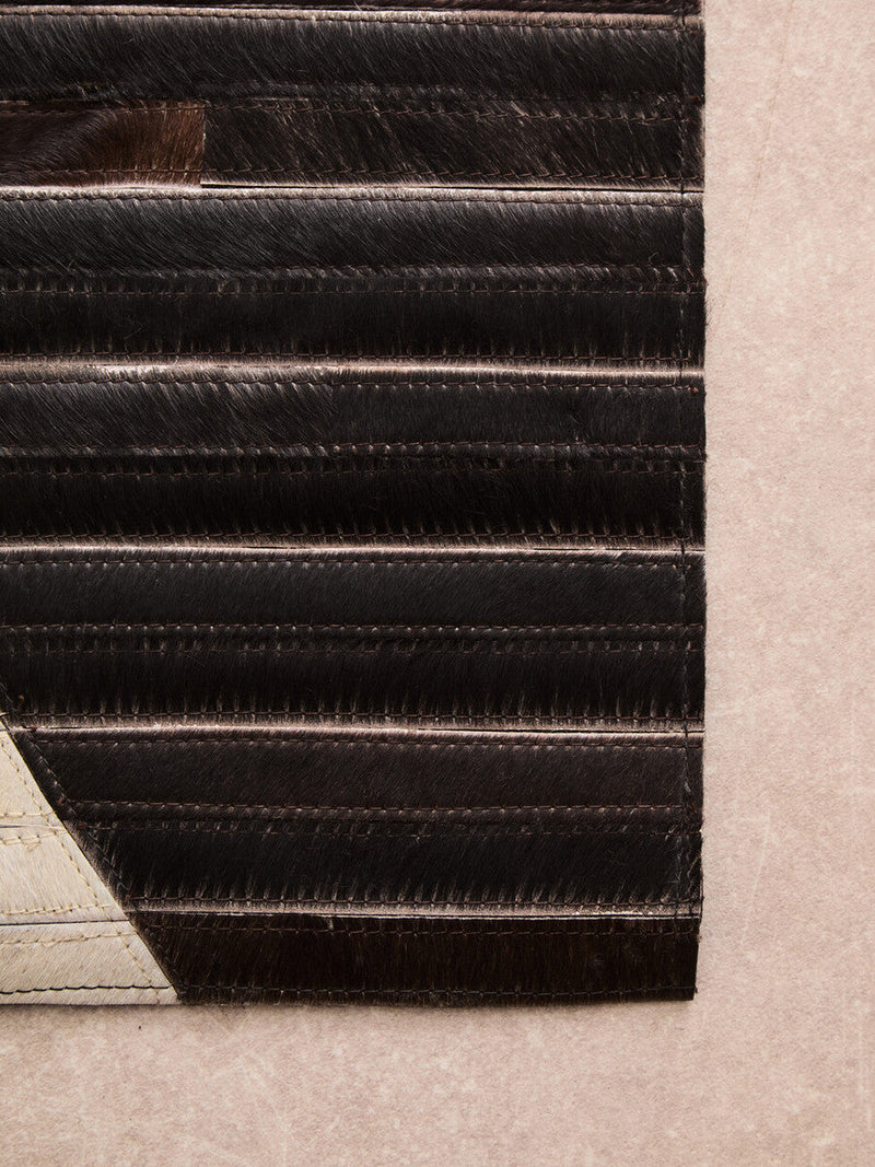 Bosie Small Abstract Hair on Leather Rug | Safira