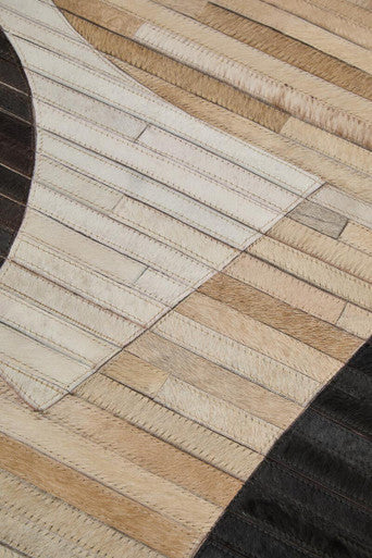 Bosie Small Abstract Hair on Leather Rug | Safira