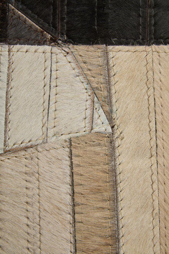 Bosie Small Abstract Hair on Leather Rug | Safira