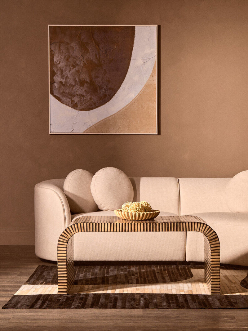 Bosie Large Abstract Hair on Leather Rug | Safira