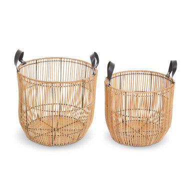 Set of 2 Natural Rattan Baskets | Batu