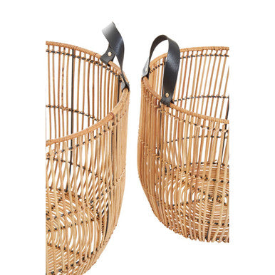 Set of 2 Natural Rattan Baskets | Batu