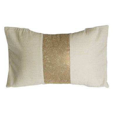 Ivory Velvet and Gold Cushion | Kensington Townhouse