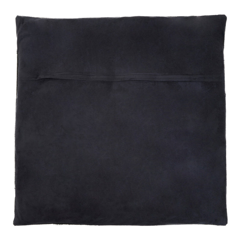 Bosie Black Hair on Leather Patchwork Cushion | Safira