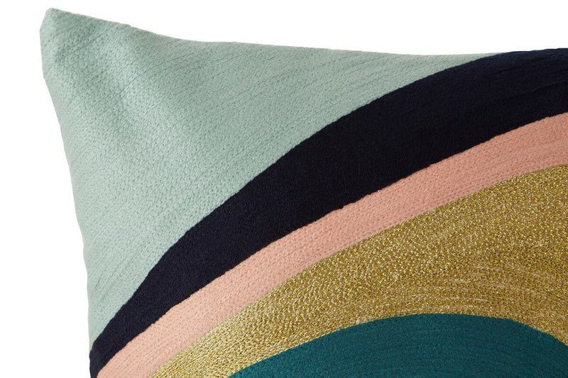 Curved Stripes Embroidered Cushion | Bosie Ozella