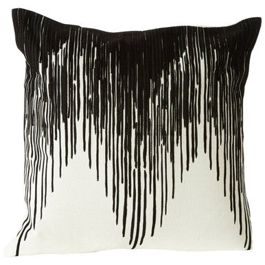 Black and White Embroidered Cushion | Bosie Ozella