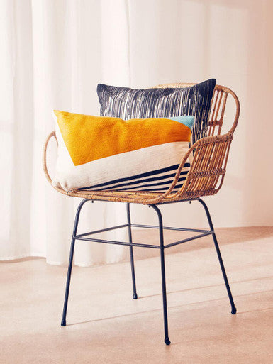 Black and White Embroidered Cushion | Bosie Ozella