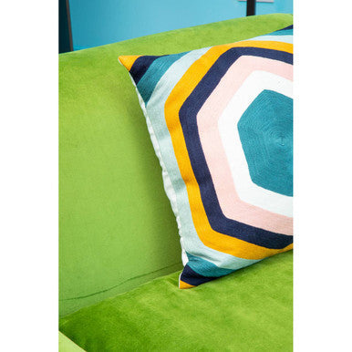 Hexagonal Design Embroidered Cushion | Bosie Ozella