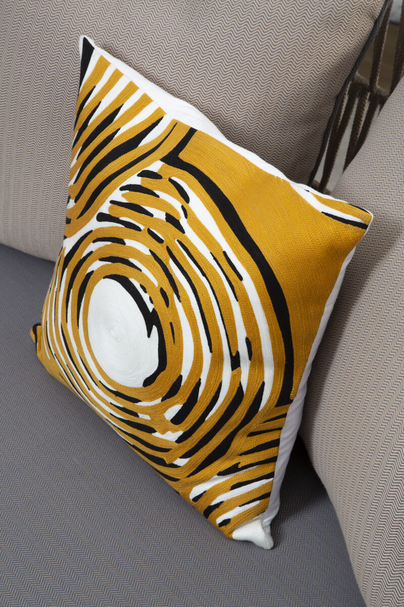 Circular Design Embroidered Cushion | Bosie Ozella