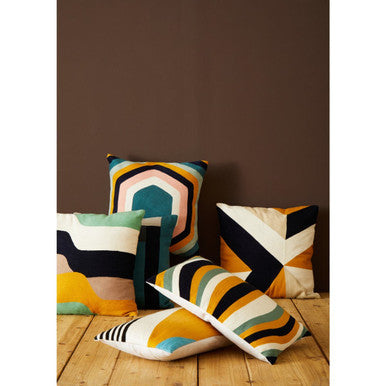 Abstract Pattern Embroidered Cushion | Bosie Ozella