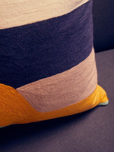 Wavy Stripes Embroidered Cushion | Bosie Ozella
