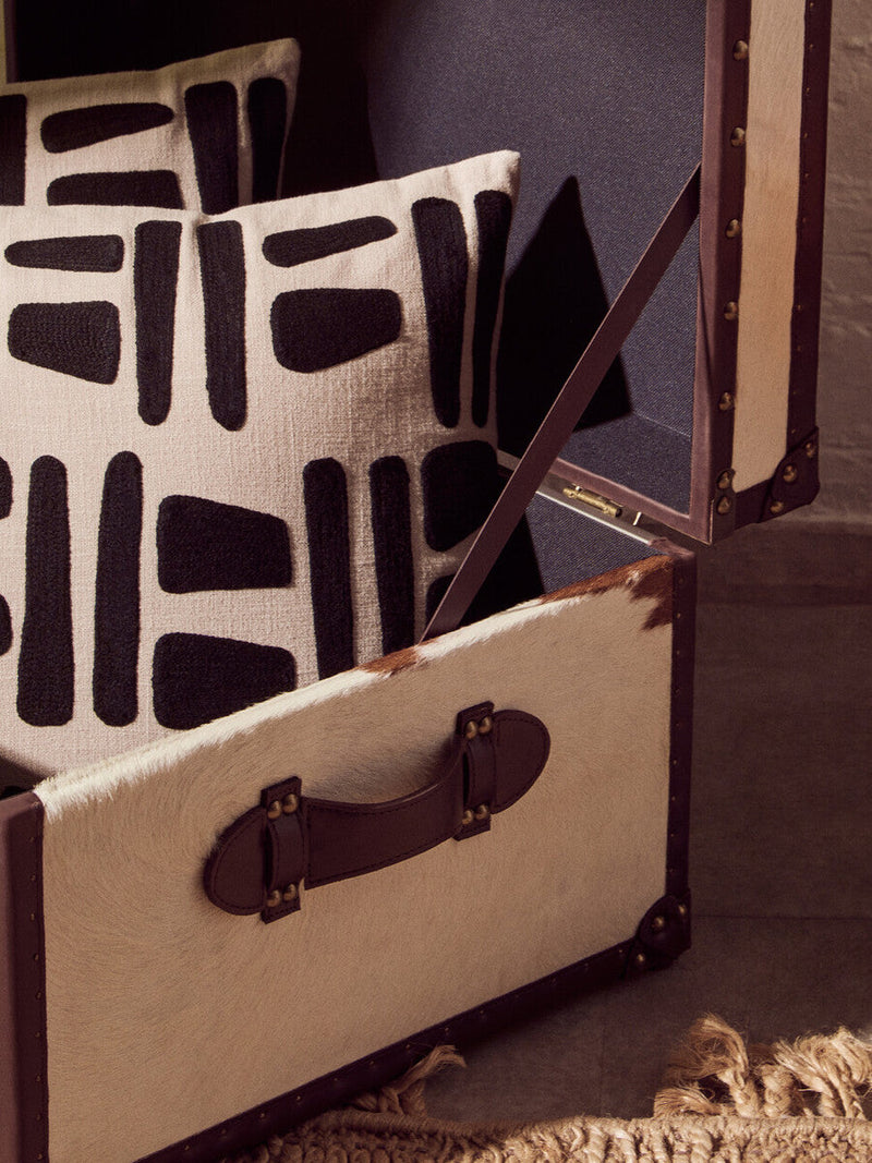 Natural and Black Square Cushion | Bosie Ozella