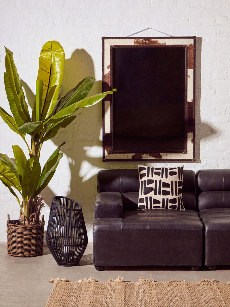 Natural and Black Square Cushion | Bosie Ozella