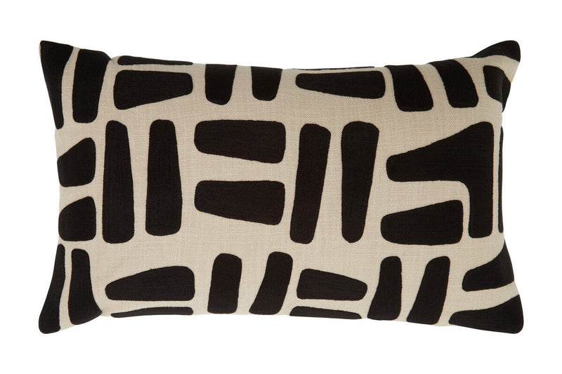 Natural and Black Rectangular Cushion | Bosie Ozella