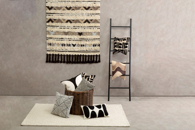 Natural and Black Rectangular Cushion | Bosie Ozella