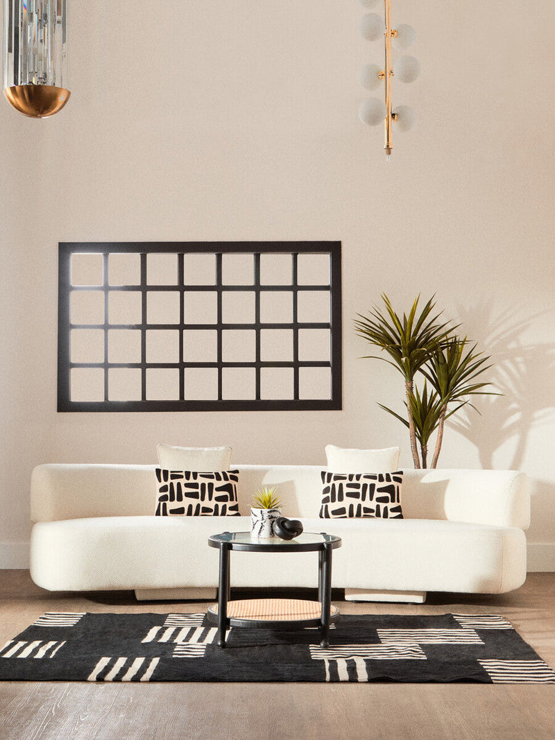 Natural and Black Rectangular Cushion | Bosie Ozella