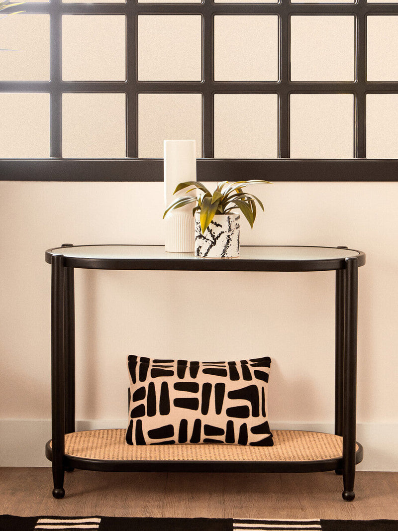 Natural and Black Rectangular Cushion | Bosie Ozella