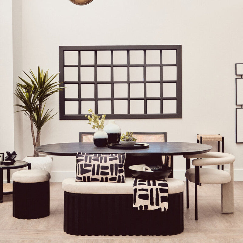 Natural and Black Rectangular Cushion | Bosie Ozella