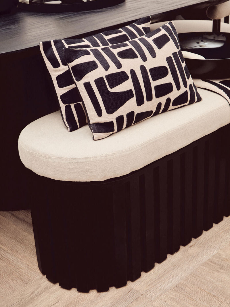 Natural and Black Rectangular Cushion | Bosie Ozella
