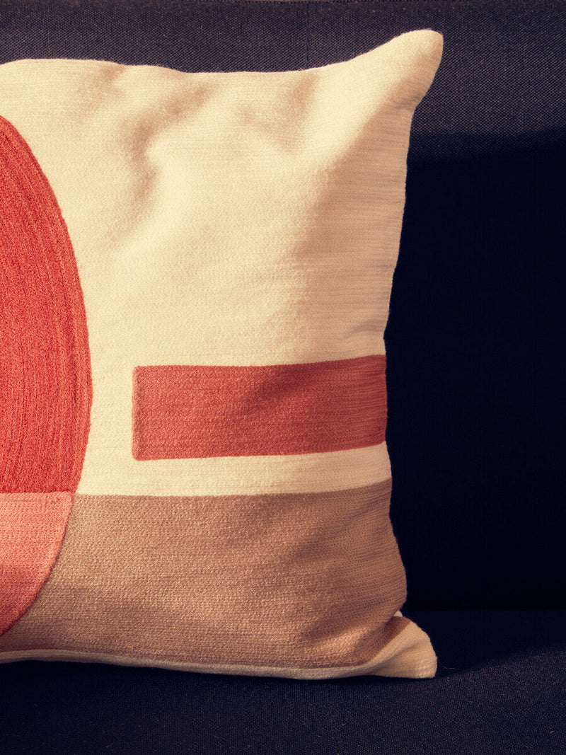 Red and White Tonal Cushion | Bosie Ozella