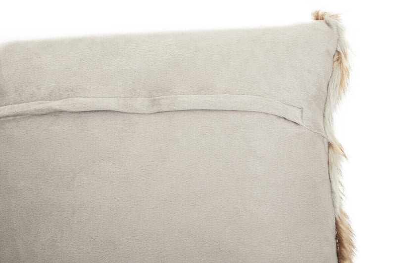 Bosie Grey and Natural Square Fur Cushion | Lamina