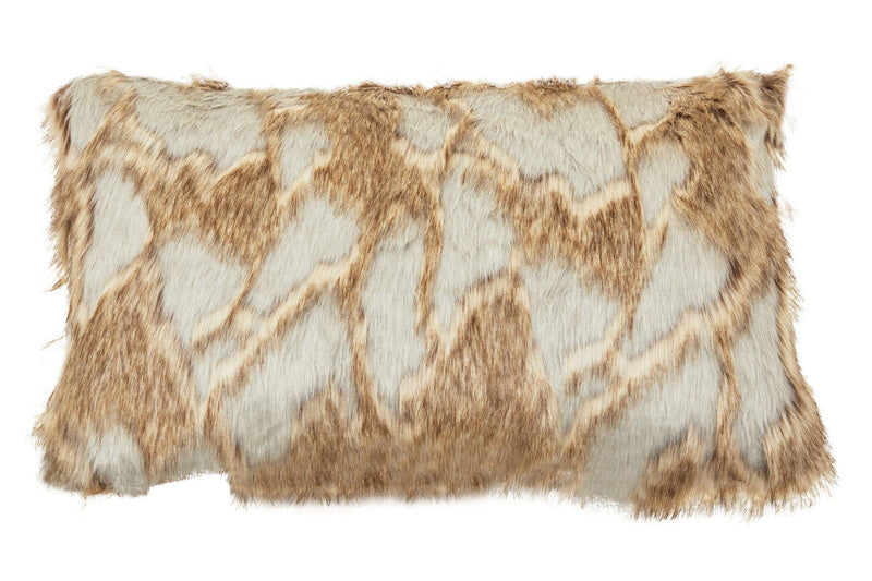 Bosie Grey and Natural Fur Cushion | Lamina