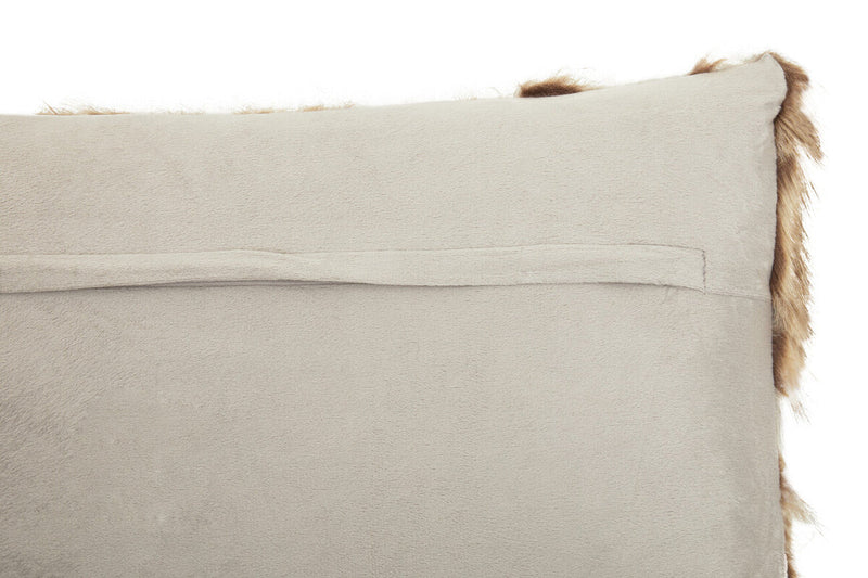 Bosie Grey and Natural Fur Cushion | Lamina