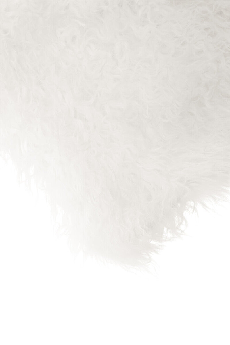 Bosie Real Fur White Square Cushion | Mongolian