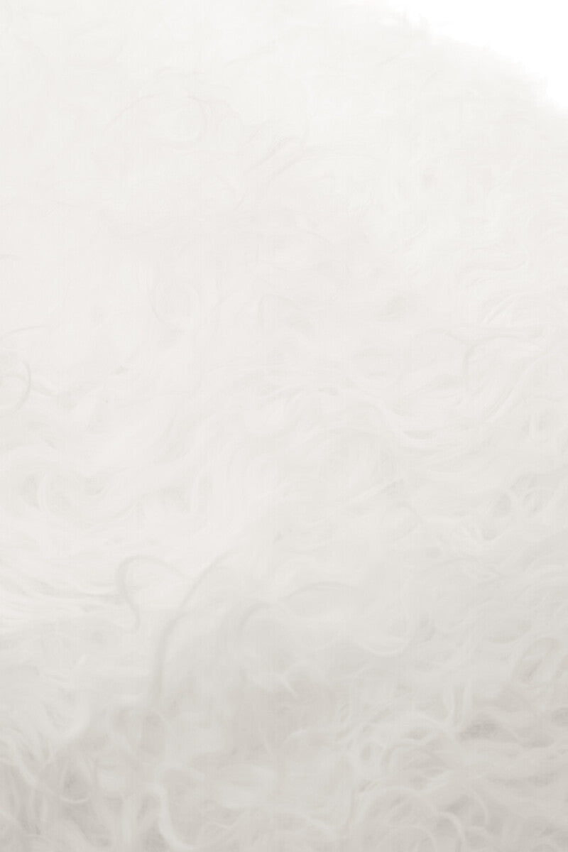Bosie Real Fur White Square Cushion | Mongolian