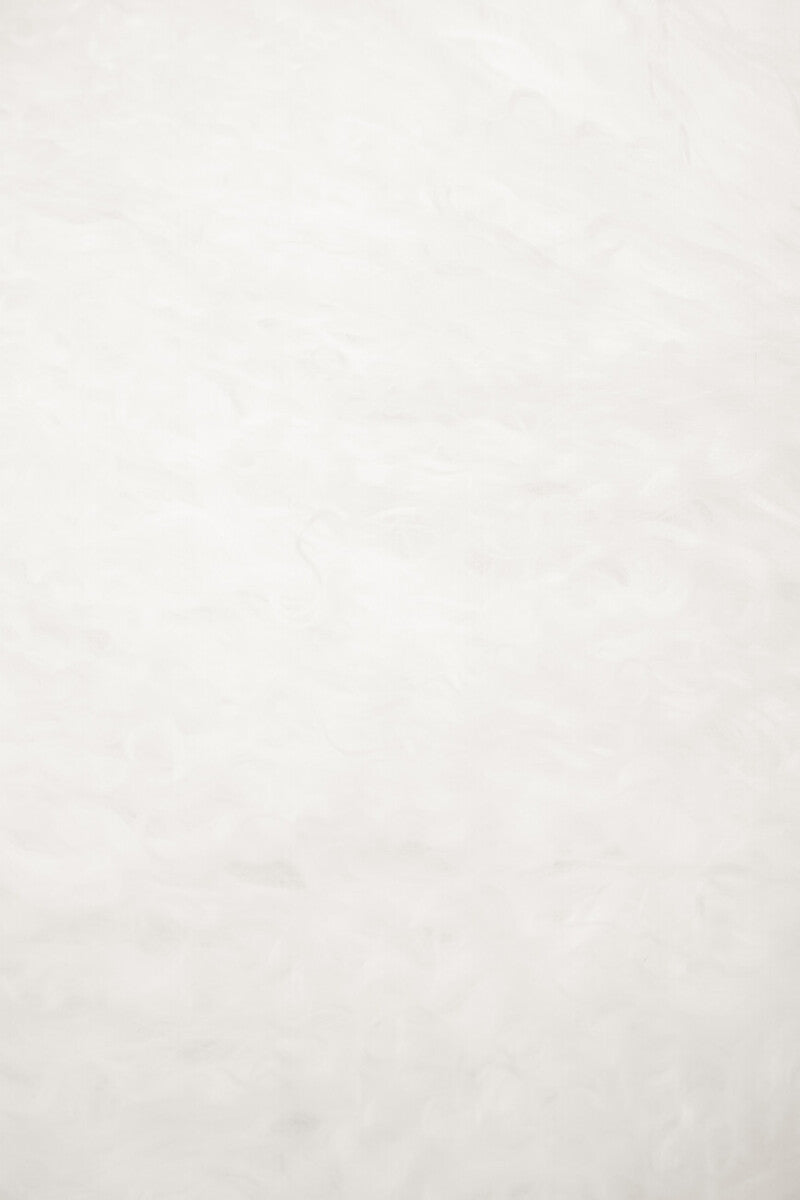 Bosie Real Fur White Rectangular Cushion | Mongolian